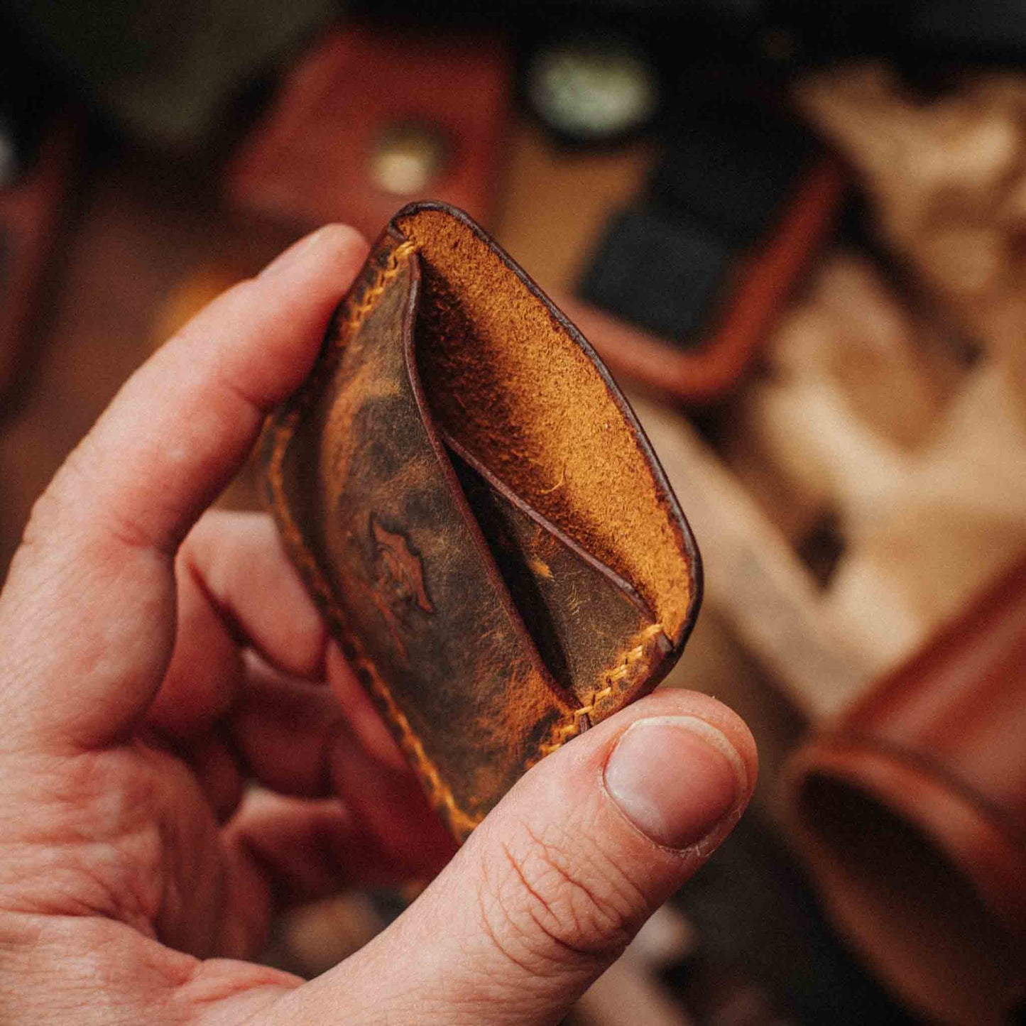 Double Coin Holder - Peso Pocket Duo | Challenge Coin Case | Handcrafted Leather