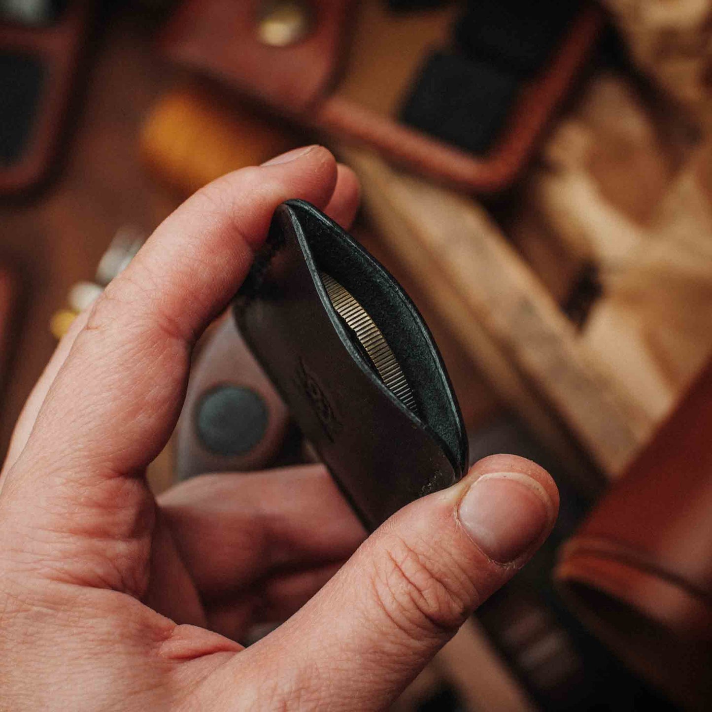 Challenge Coin Holder - Peso Pocket v3 | Leather Coin Case | Handcrafted EDC