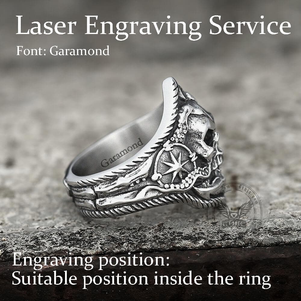 Kraken Octopus Stainless Steel Skull Ring