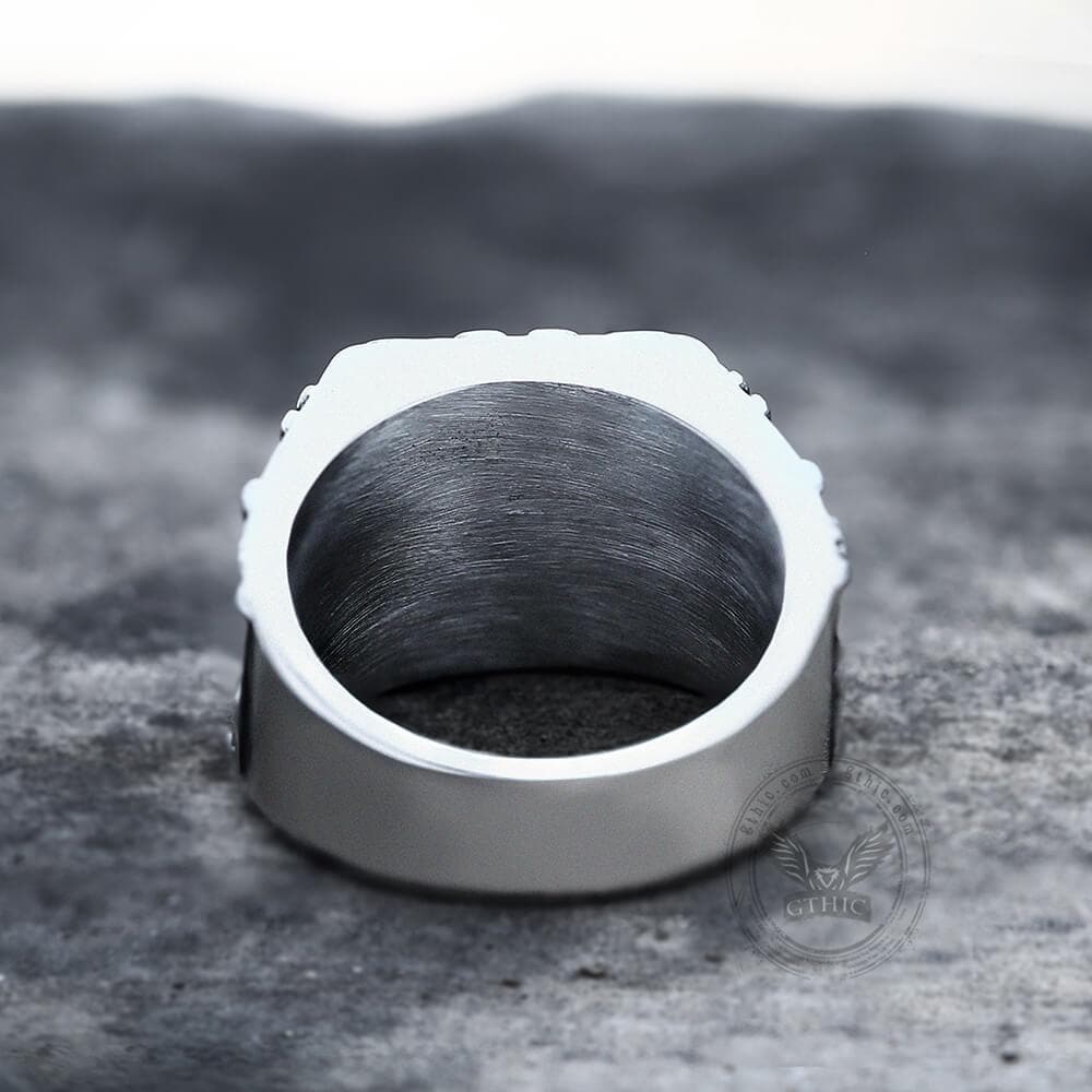 Poker Spades Stainless Steel Biker Ring