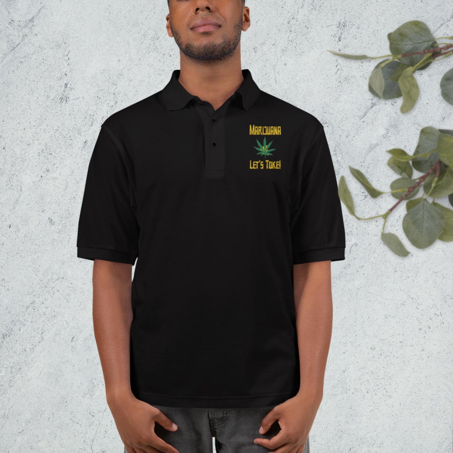 Let's Toke Men's Premium Polo / Weed Shirt / Great Gag Gift - Lizard Vigilante