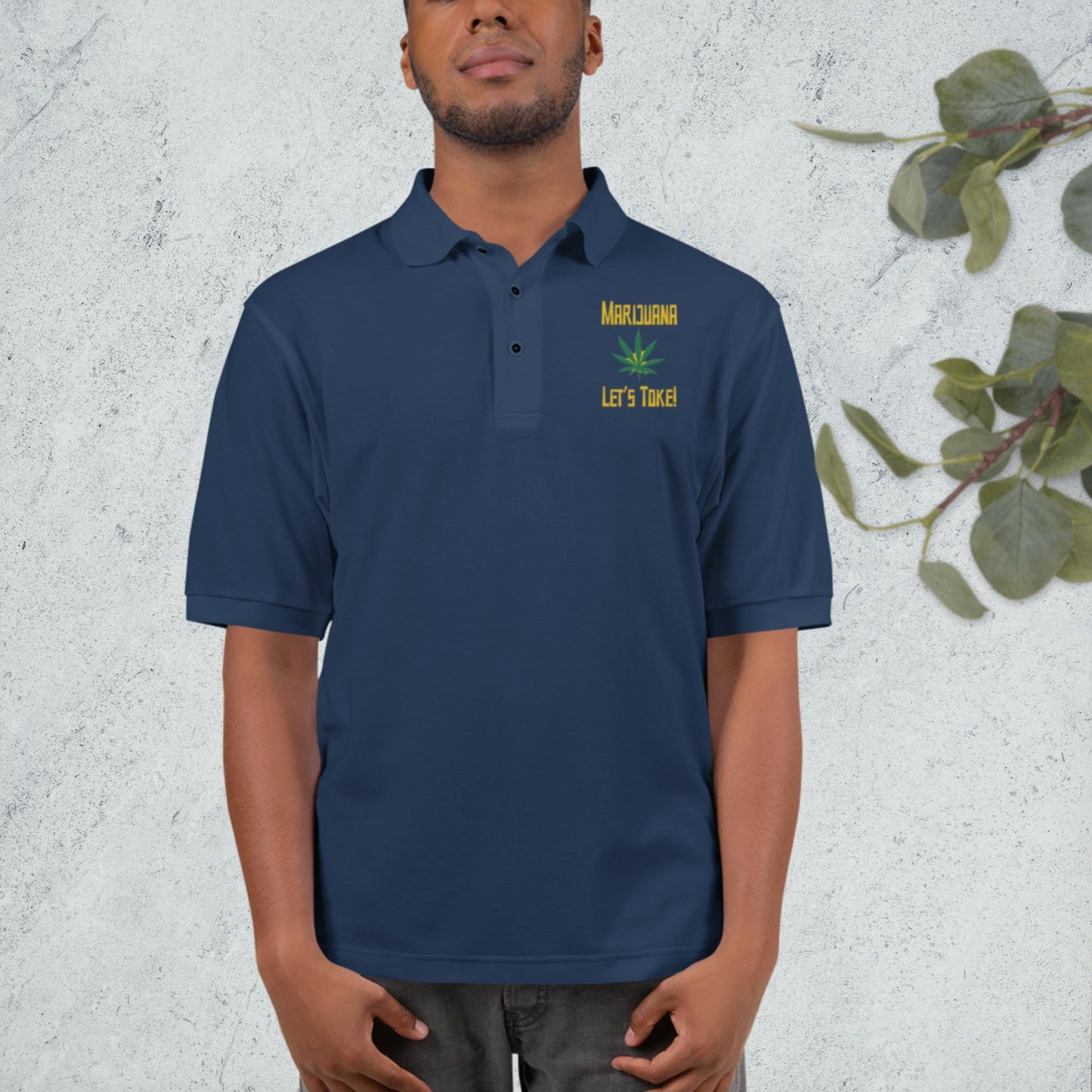 Let's Toke Men's Premium Polo / Weed Shirt / Great Gag Gift - Lizard Vigilante