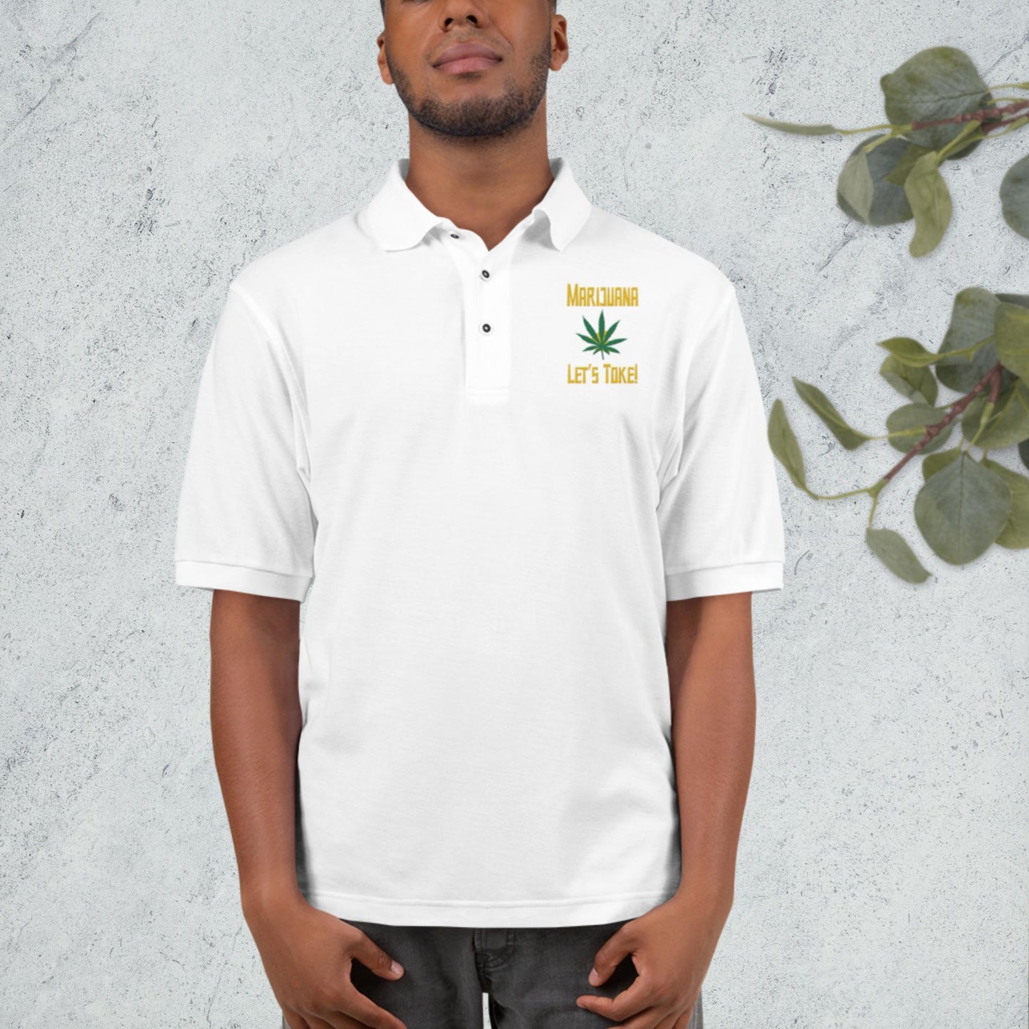 Let's Toke Men's Premium Polo / Weed Shirt / Great Gag Gift - Lizard Vigilante