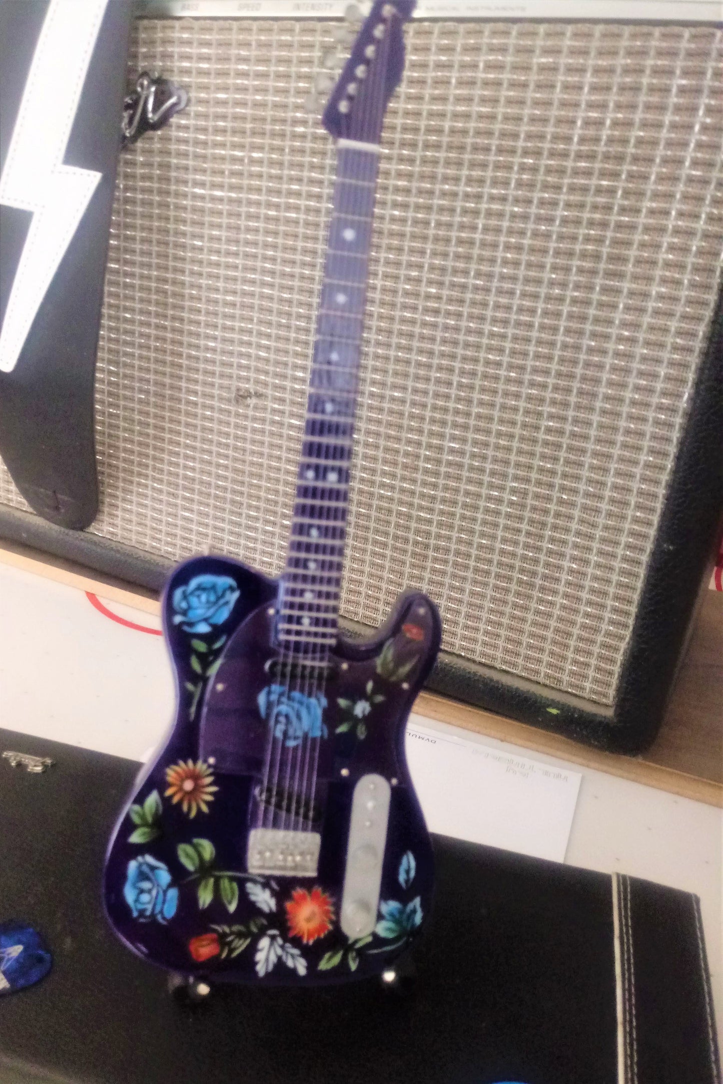PRINCE - Floral Purple Telecaster Guitar 1:4 Scale Replica Guitar ~New~
