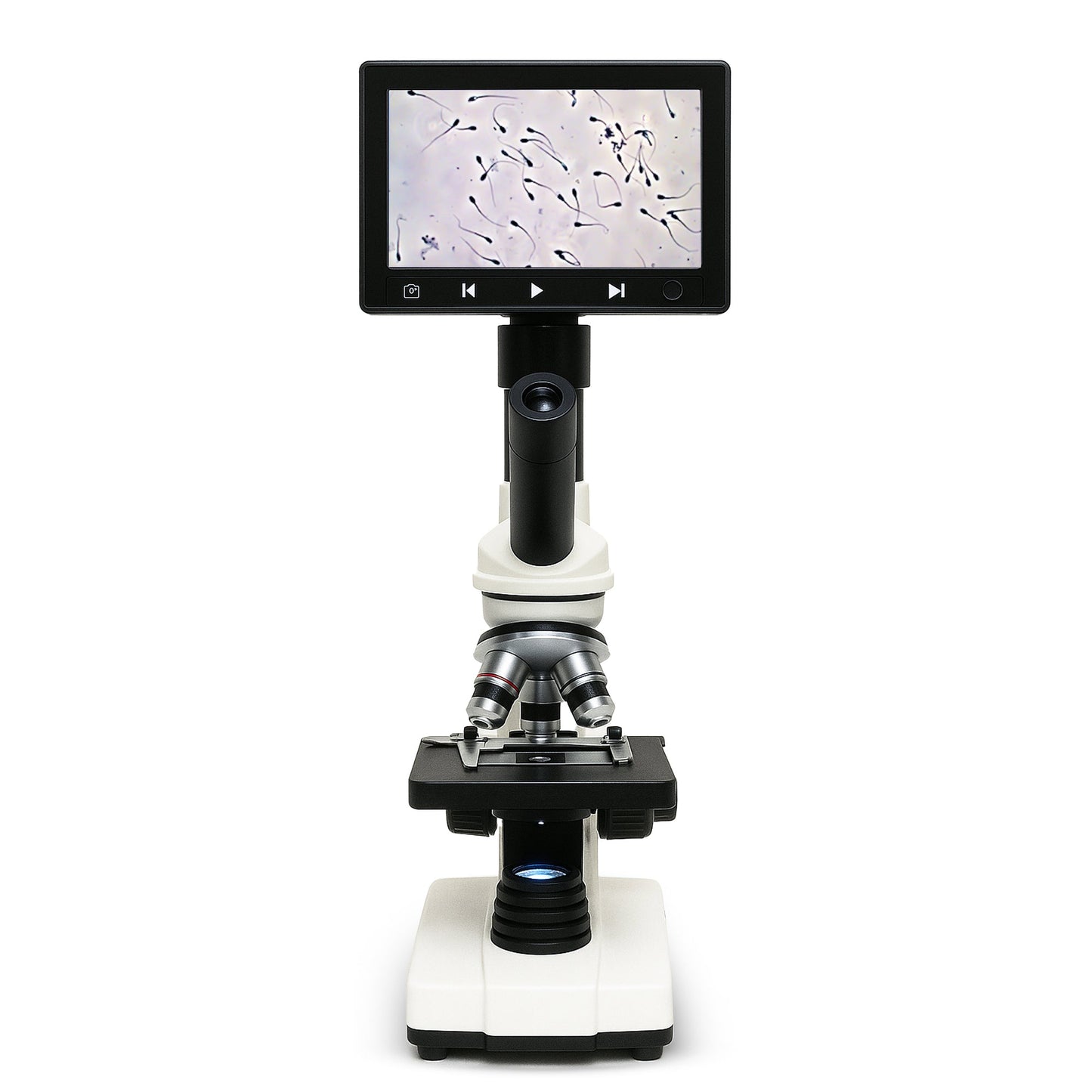 Veterinary Grade Canine Semen Analysis Microscope – 7” HD Display, Dual LED Lighting, WF10X Eyepiece, Slides & Cover Slips, Durable Steel Frame, Portable Metal Carrying Case