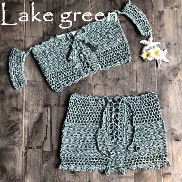Two Piece Hand Hook Crochet : Bikinis Set Swimwear