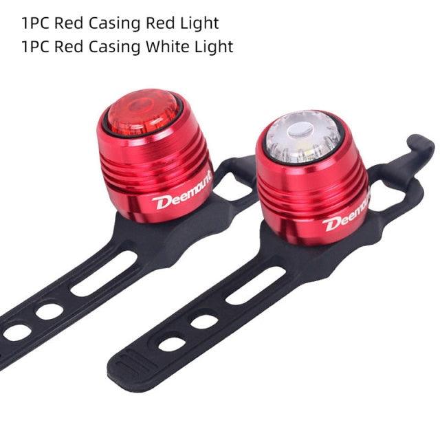 Bicycle Rear Light Bike Warning Lamp USB Charge Red White Light Color Safety Headlight Bike Tail Light Rechargeable Ultra Bright Bike Rear Light USB Rechargeable Bike LED Light