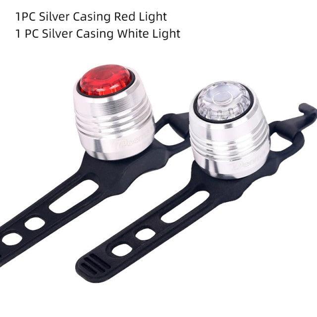 Bicycle Rear Light Bike Warning Lamp USB Charge Red White Light Color Safety Headlight Bike Tail Light Rechargeable Ultra Bright Bike Rear Light USB Rechargeable Bike LED Light