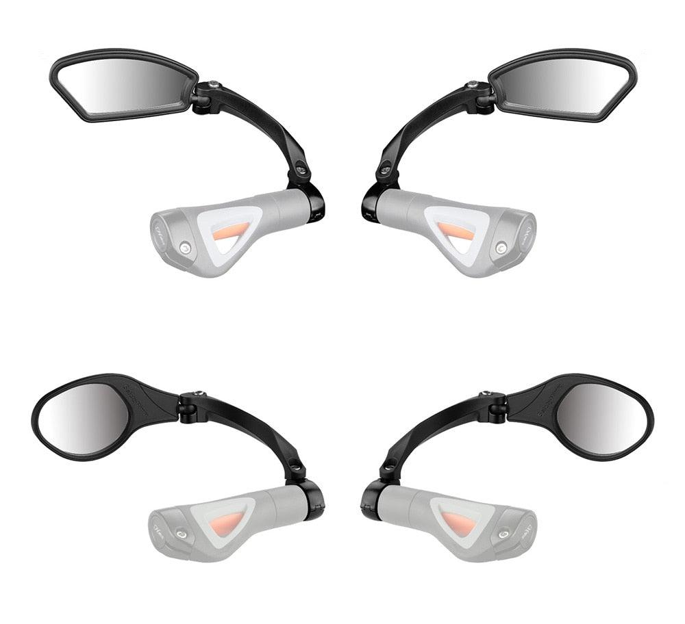 Stainless Steel Bicycle Lens Mirror Handlebar Side Safety Rear View Mirror Road Bike Cycling Rearview Mirrors Blast-Resistant Adjustable Bike Rearview Mirror With Large Lens Bicycle Mirrors For Handlebars