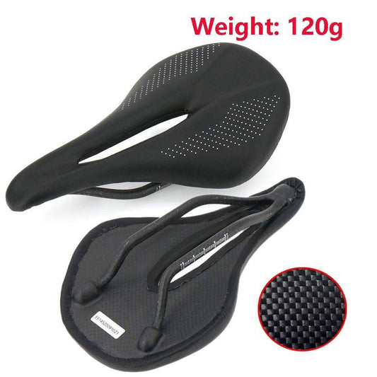 Full Carbon Saddle Road Bike Super Light Leather Carbon Bicycle Seat Optimized For Men Flexible And Comfortable Sit Bone Support Shock Absorbing Road Bike Saddle