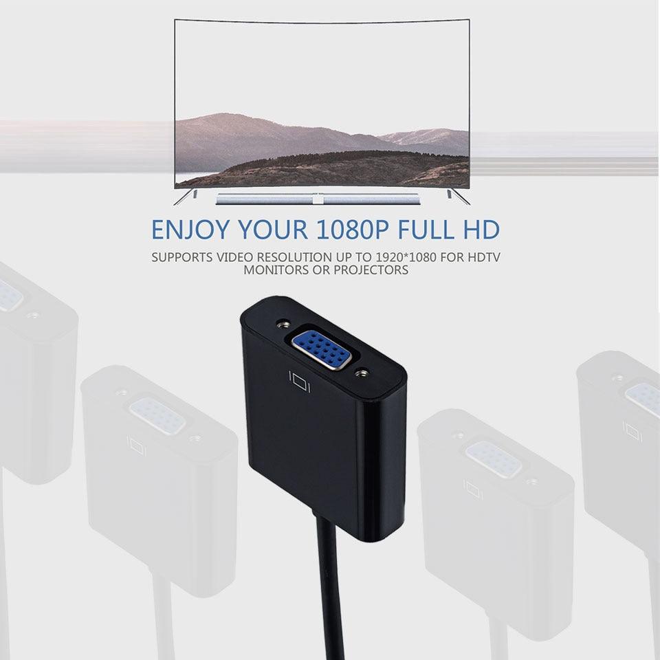 HD 1080P HDMI Compatible To VGA Adapter Converter Cable Gold-Plated HDMI to VGA Adapter For Laptop TV To Projector Display HDTV