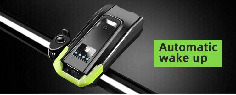 4000mAh Bicycle Front Light Set USB Rechargeable Smart Headlight With Horn 800 Lumen LED Bicycle Light Set USB Rechargeable Super Bright  Bike Headlight