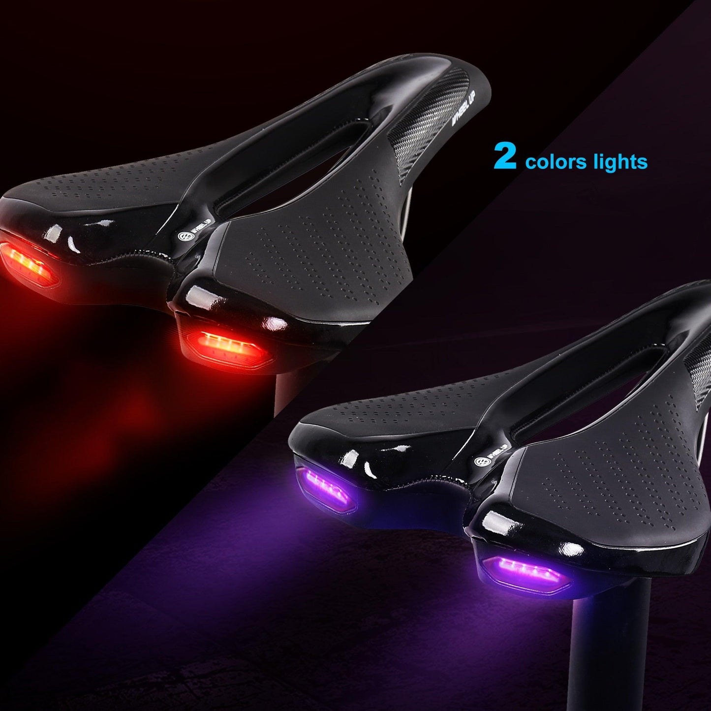 Road Bike Saddle Bicycle Seat With Warning Taillight USB Charging Mountain Cycling Racing PU Breathable Soft Seat Cushion Comfortable Bicycle Seat With Central Relief Zone Ergonomics Design Exercise Bike Seat