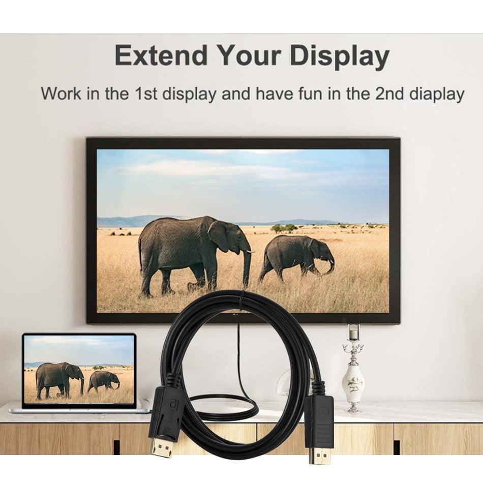 Fast 1.8M DisplayPort Cable Adapter For Computer TV Projector Laptop Monitor