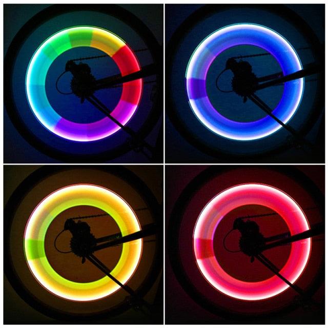 Colorful Wheel Light For Bike Bicycle Wheel Tire Lamp Bike Wheel Tire Cap Neon LED Light Lamp Safety Bicycle Bike Wheel Lights With Batteries At Night For Kids Mountain Bicycle Car Motorcycle
