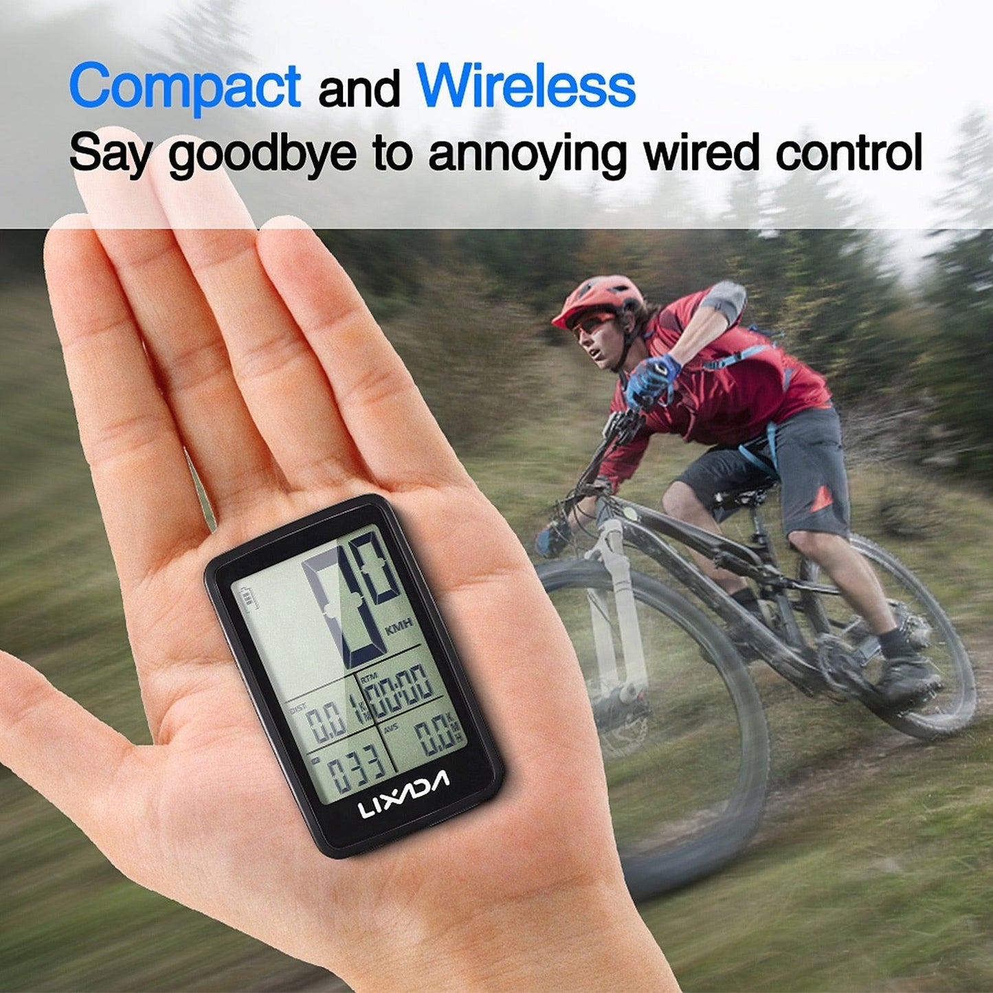 Speedometer LCD Digital Display Rechargeable Wireless Bike Cycling Computer Waterproof Riding Bike Accessories Waterproof Bicycle Speedometer With LCD Backlight Display Cycling Computer