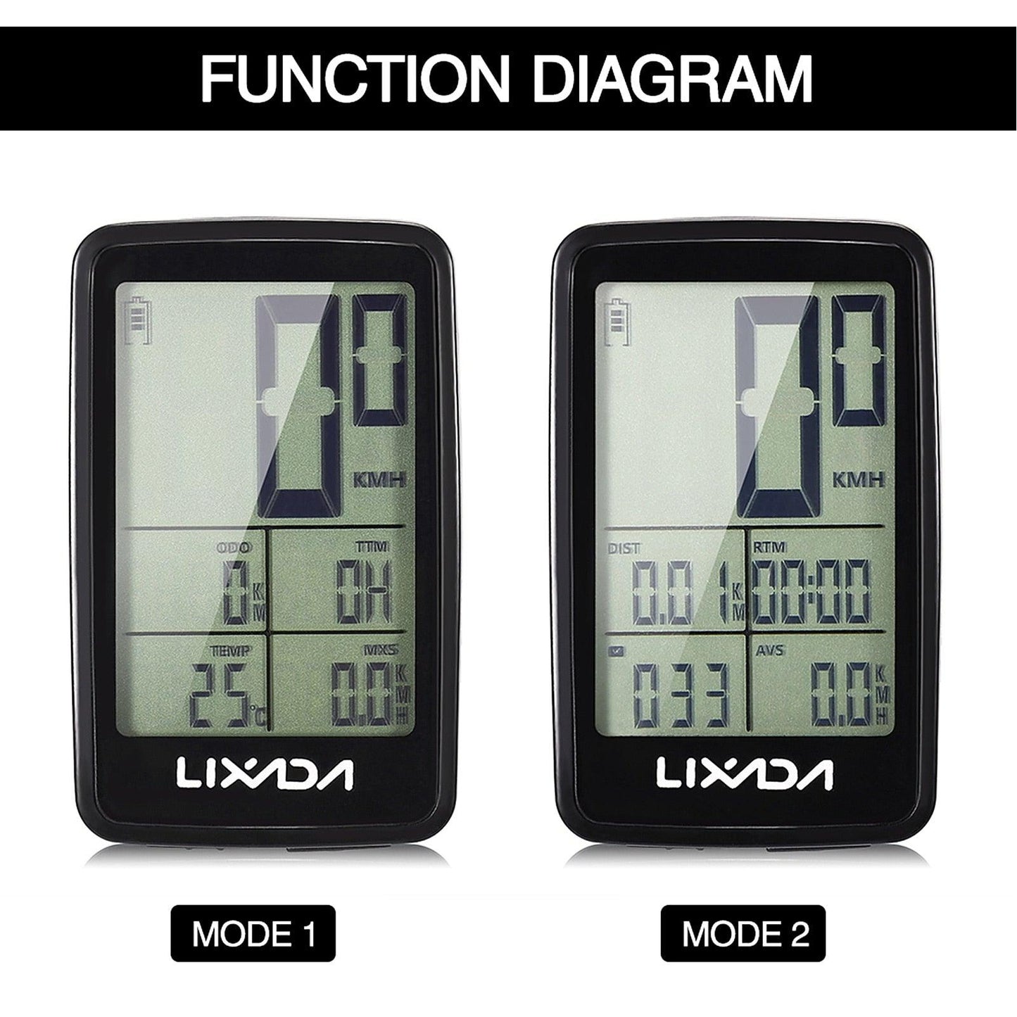 Speedometer LCD Digital Display Rechargeable Wireless Bike Cycling Computer Waterproof Riding Bike Accessories Waterproof Bicycle Speedometer With LCD Backlight Display Cycling Computer