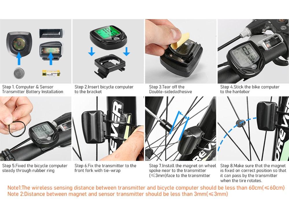 Bike Computer Wireless Waterproof Bicycle Computer 16 Functions Speed Cycle Speedometer Waterproof Wireless Bicycle Bike Computer And Cycling Odometer With Multi-Function LCD Backlight Display