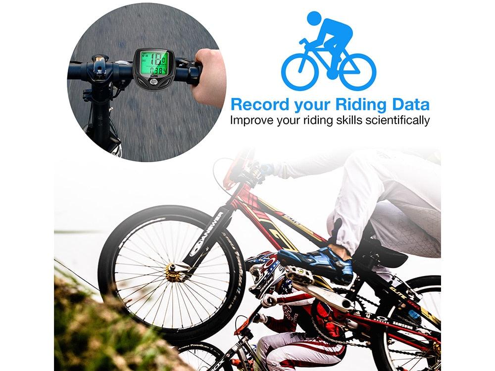 Bike Computer Wireless Waterproof Bicycle Computer 16 Functions Speed Cycle Speedometer Waterproof Wireless Bicycle Bike Computer And Cycling Odometer With Multi-Function LCD Backlight Display