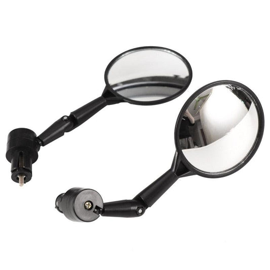 Black Adjustable Bike Silicone Handle Rearview Mirror Universal Bicycle Rearview Handlebar Mirrors Cycling Bike Rear View Mirror With Wide Angle Acrylic Convex Safety Bicycle Mirror For Mountain Road Bikes Bicycle
