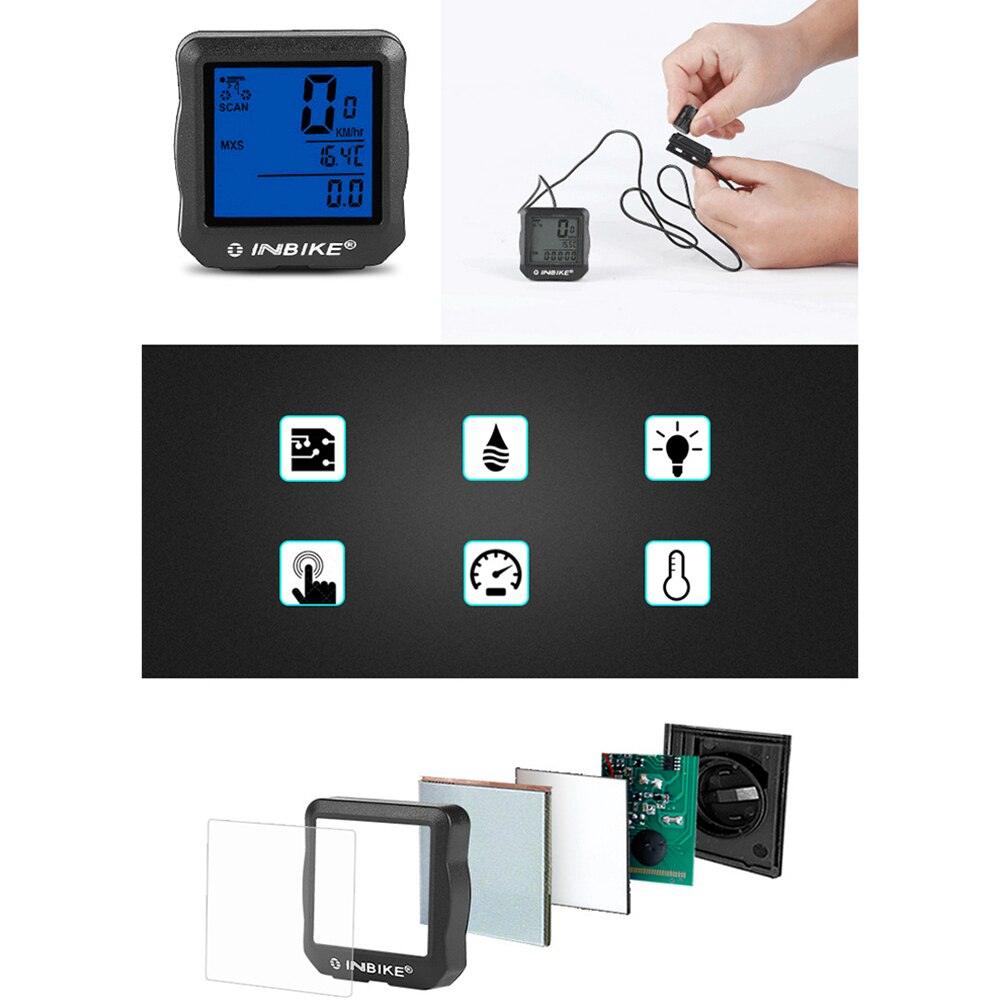Mountain Bicycle Computer Wired Speedometer Bicycle Tracker Luminous Road Bike Bicycle Odometer Wireless Waterproof Cycle Bike Computer With LCD Display Max Distance Time For Trainer