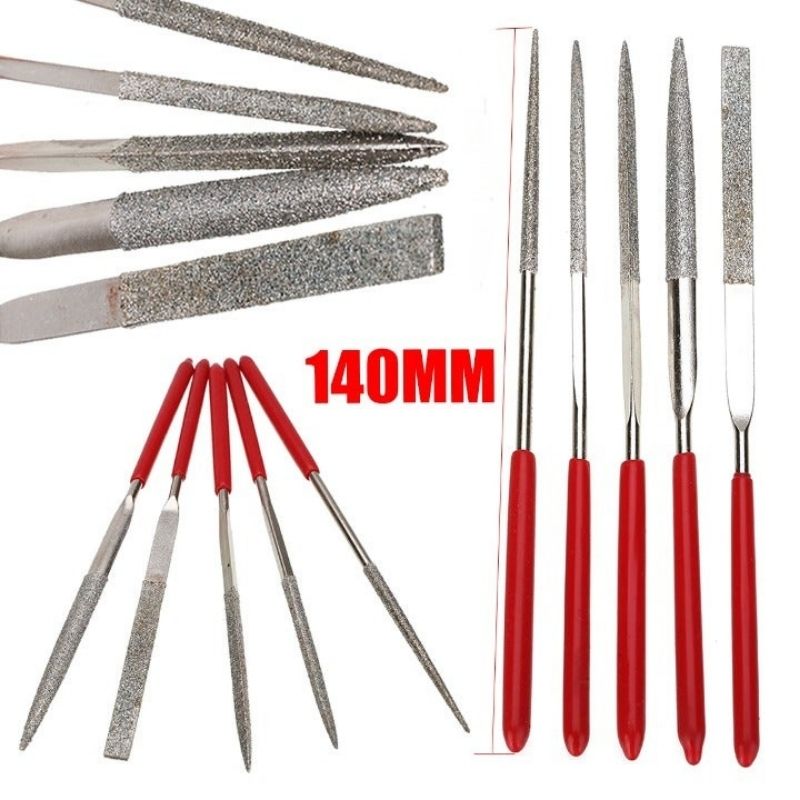 Set of 10 Steel Hand Jewelry Files Diamond Flat Tool Square Warding Knife Equaling Crossing Barrette Tapered Alloy