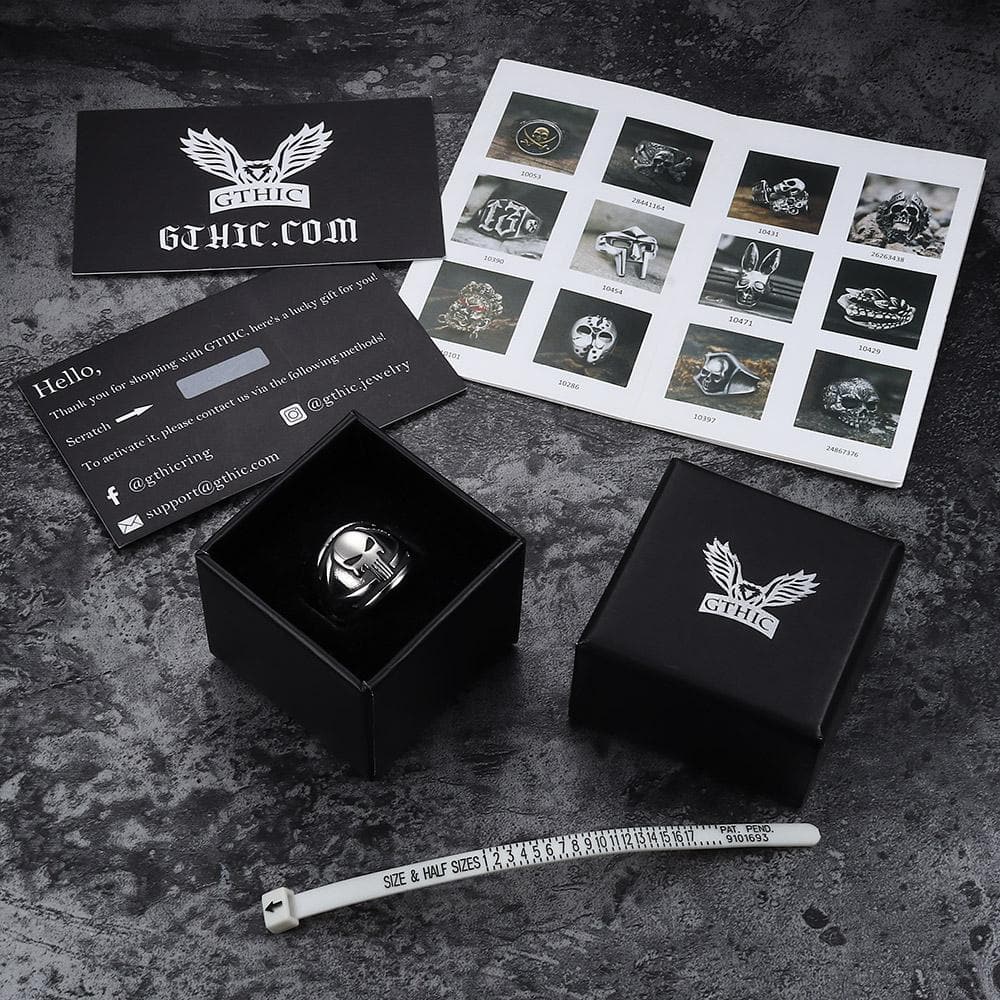 Punisher Skull Stainless Steel Biker Ring