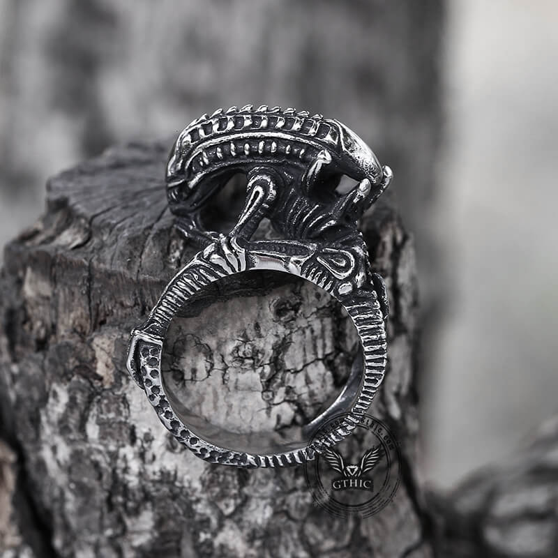 Punk Alien Stainless Steel Predator Ring