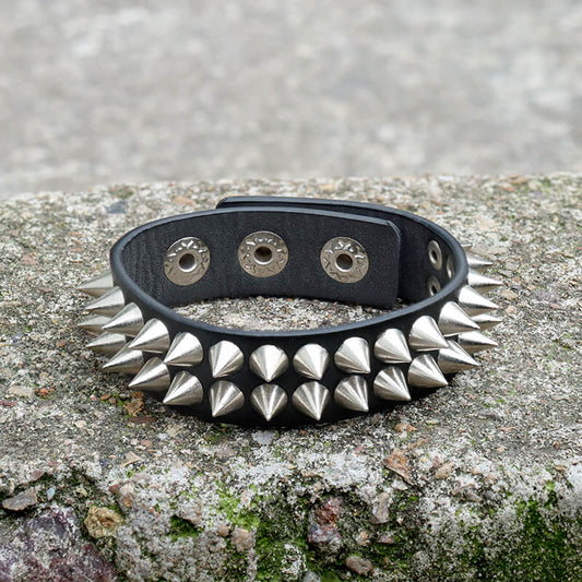 Punk Alloy Leather Spiked Bracelets