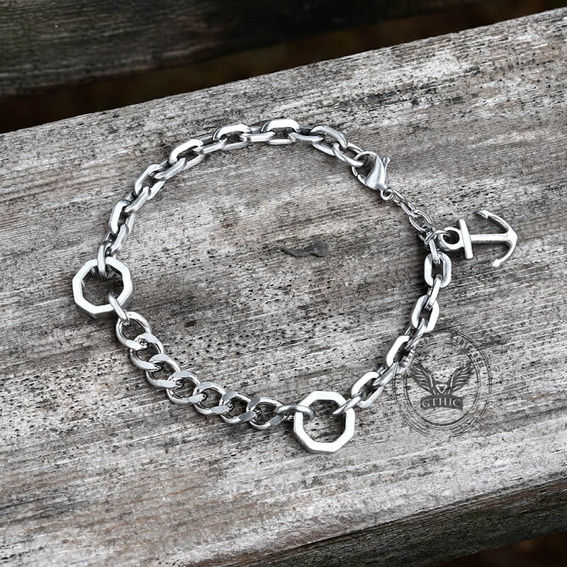 Punk Anchor Stainless Steel Chain Marine Bracelet