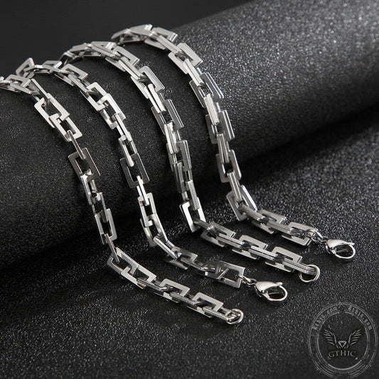 Punk Box Chain Stainless Steel Necklace