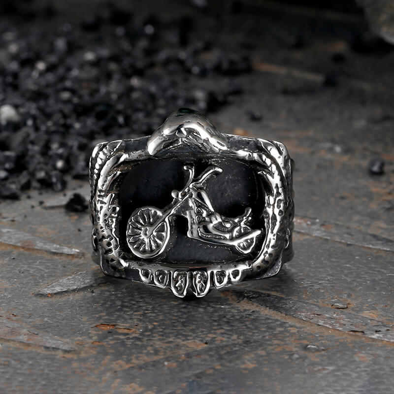 Punk Eagle Motorcycle Stainless Steel Biker Ring