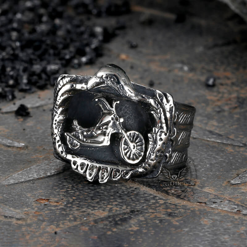 Punk Eagle Motorcycle Stainless Steel Biker Ring