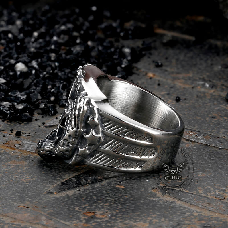Punk Eagle Motorcycle Stainless Steel Biker Ring