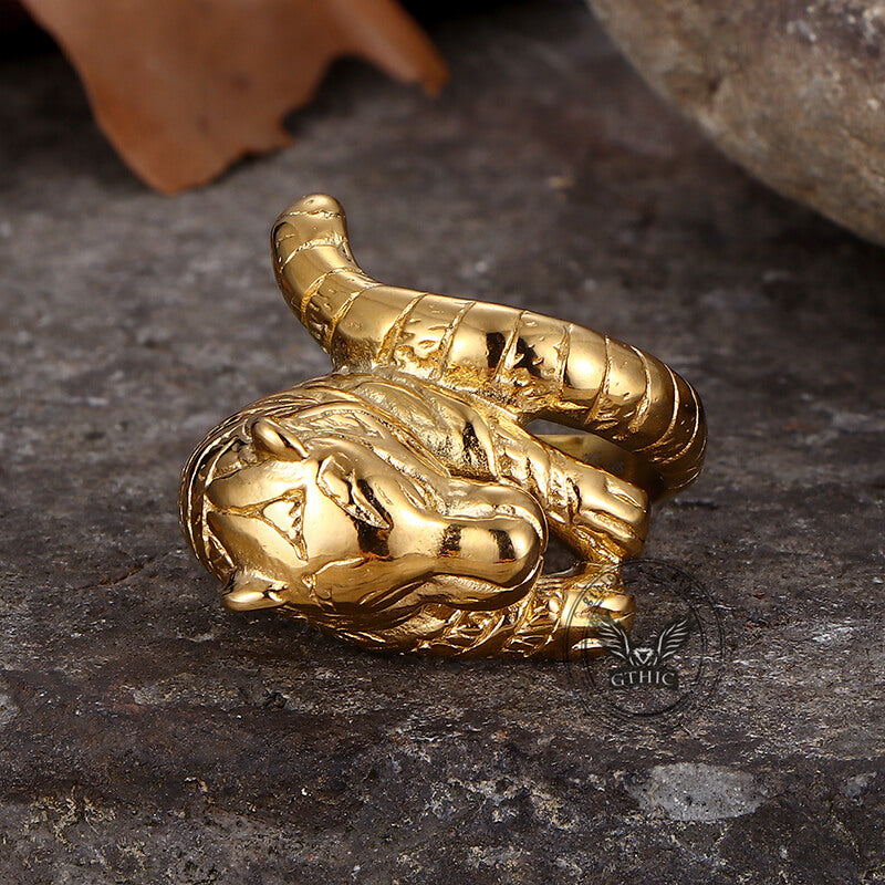 Punk Ferocious Tiger Stainless Steel Animal Ring