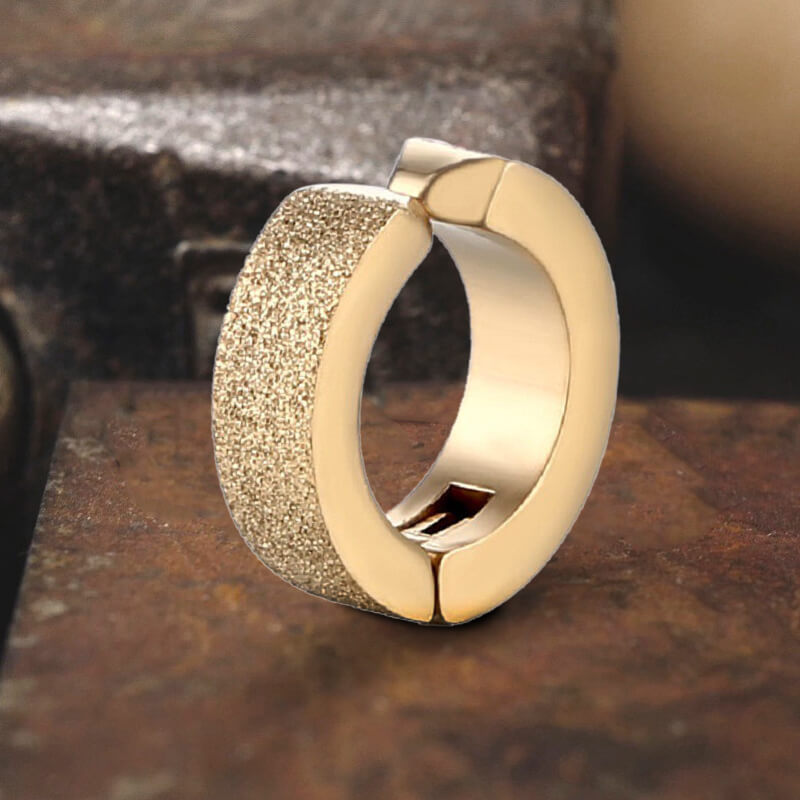 Punk Frosted Stainless Steel Hoop Ear Cuffs