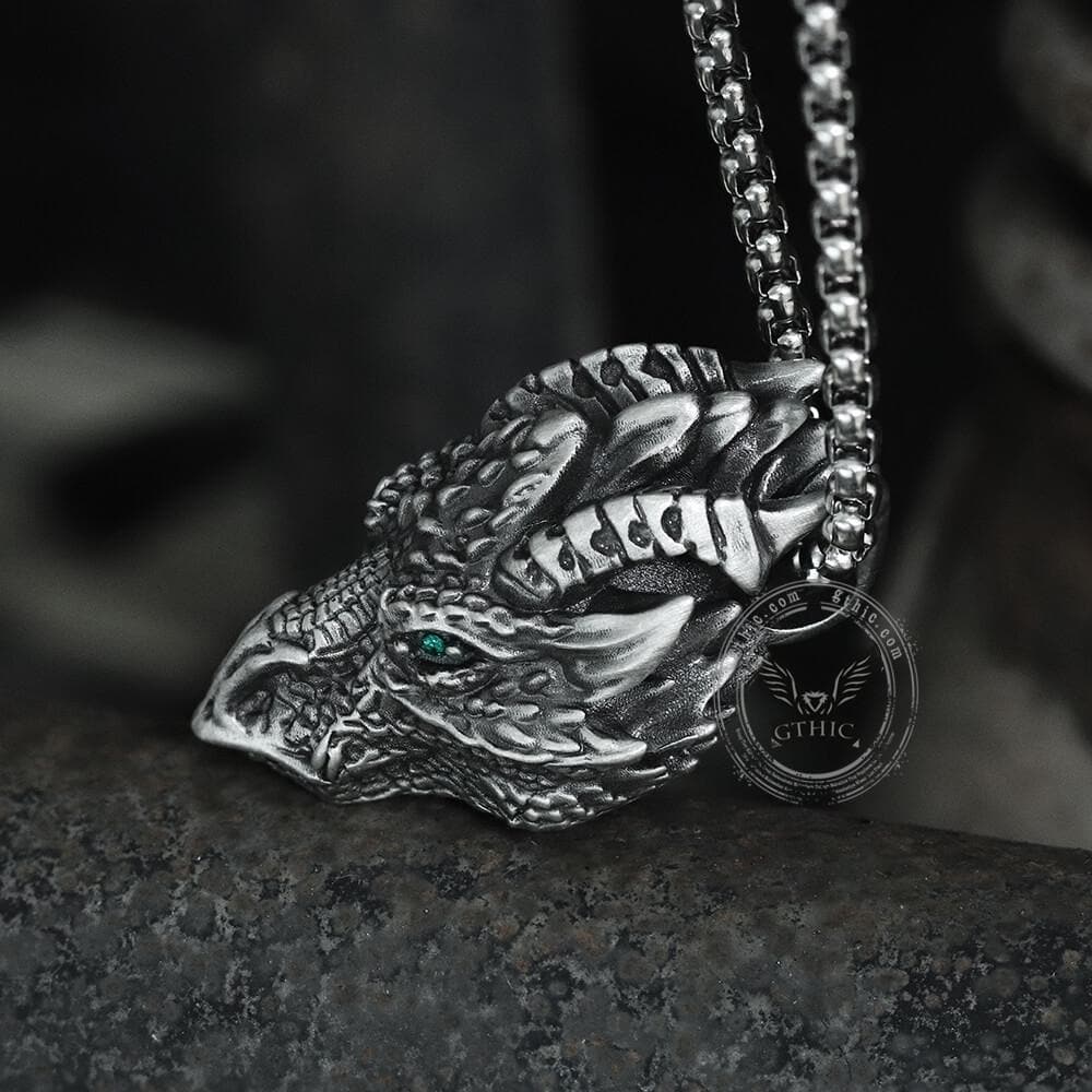 Silver Dragon Pure Tin Necklace