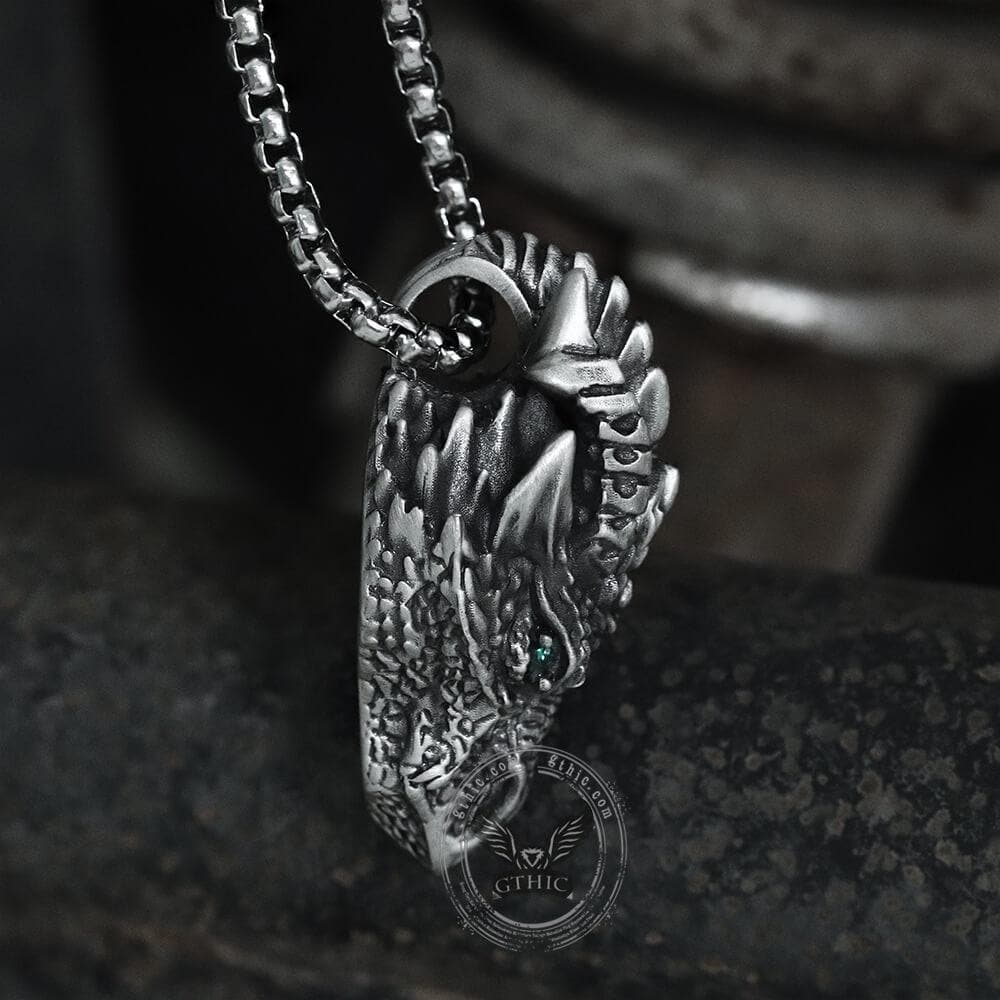 Silver Dragon Pure Tin Necklace