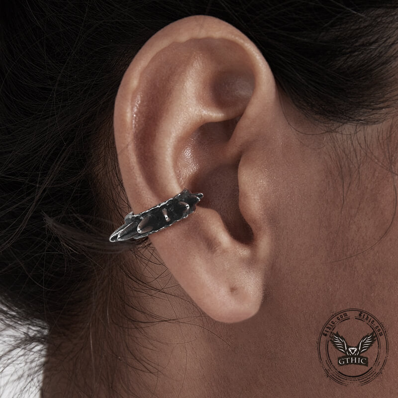 Punk Rivets Stainless Steel Skull Ear Cuffs