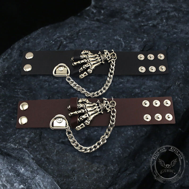 Punk Skeleton Hand Alloy Bracelet