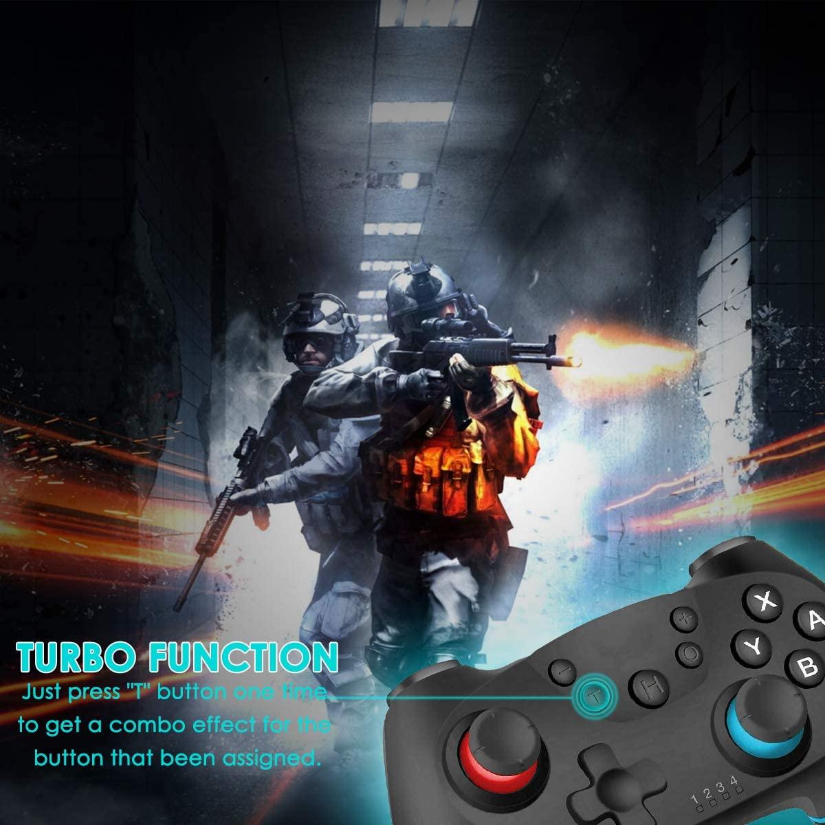 Pure Black Wireless Bluetooth Joystick Gamepad Controller Compatible With PC Laptop Monitor Smart TV