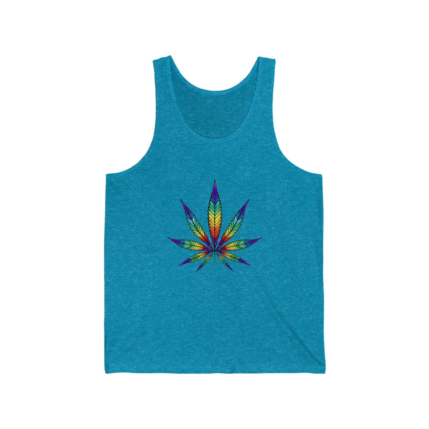 Rainbow Weed Leaf Unisex Jersey Tank