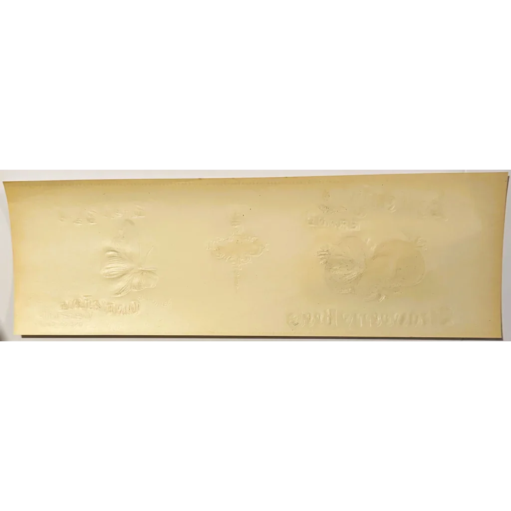 Rare 1900s Butterfly Gold Embossed Strawberry Beets Label