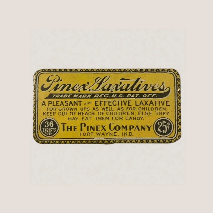 Rare 1910s Antique Pinex Laxative Medicine Tin Unearthed