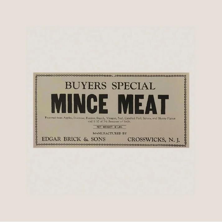 Rare 1910s Antique Vintage Mince Meat Label Unearths Nostalgic Charm