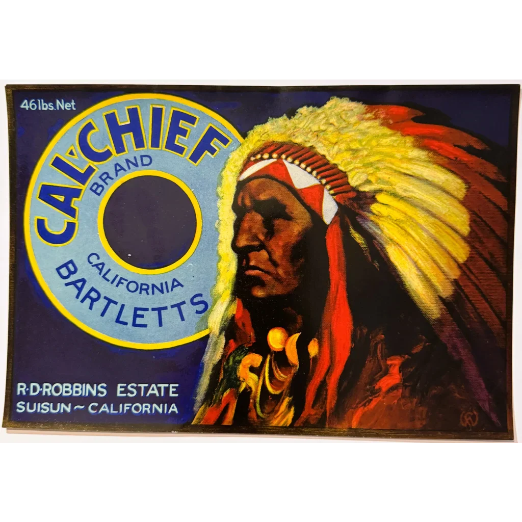 Rare 1920s Cal'Chief Bartlett Pears Crate Label Unearthed