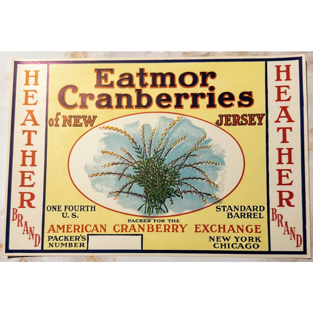 Rare 1920s Eatmor Cranberries Label Brings Jersey History to Life