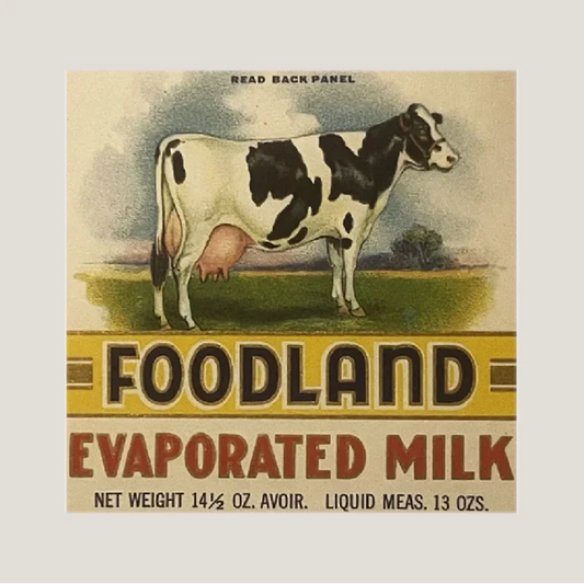 Rare 1920s Foodland Evaporated Milk Label from Cleveland Ohio