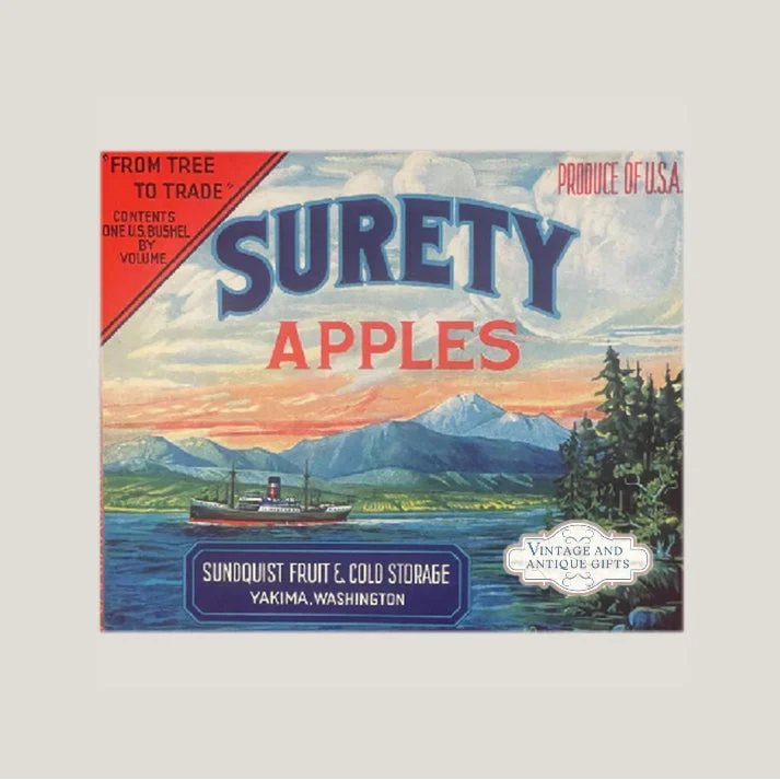 Rare 1920s Surety Crate Label from Yakima Lights Up Collections