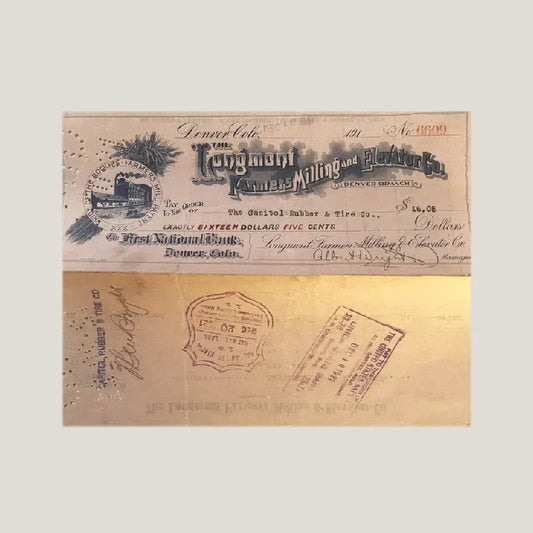 Rare 1921 Longmont Farmers Milling Voucher Check Unearthed